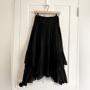 Boho Tiered Ruffled Midi Skirt